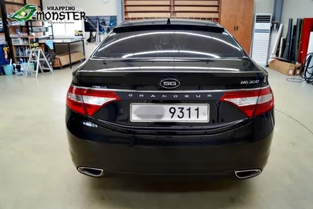 [부분랩핑] 그랜져HG 그릴 BMW M style 3색선 & 테일램프 중앙 무광블랙 랩핑 시공~! / 청주 내덕동