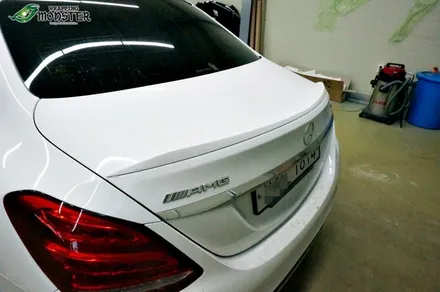 [리얼카본랩핑] 벤츠 C43amg 프리즘 리얼카본 부분랩핑 시공~!! / 청주 내덕동