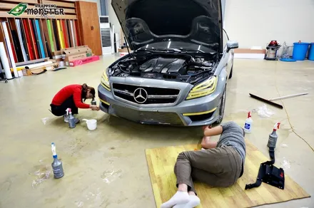 [PPF]벤츠 CLS 63AMG 앞범퍼 몬스터가드PPF 시공&유광블랙 루프스킨 시공~ / 청주 내덕동