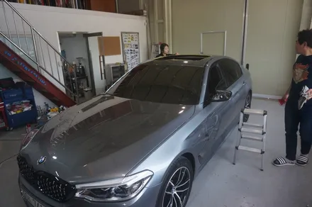 [부분랩핑] BMW 5시리즈 차량 루프랩핑,사이드미러 랩핑,M퍼포먼스 데칼 시공 / 청주 내덕동