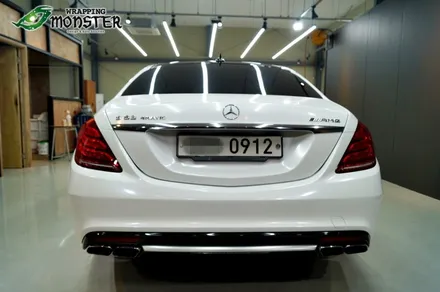 왕좌의 새로운 귀환!벤츠 S63AMG 다이아몬드 펄 화이트 전체랩핑 시공~!!수입차 전체랩핑은 랩핑몬스터에서~! / 청주 내덕동