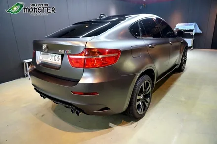 [전체랩핑] BMW X6 M 사틴 다크그레이 전체랩핑 시공~!전체랩핑 재시공도 랩핑몬스터~!! / 청주 내덕동