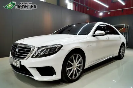 왕좌의 새로운 귀환!벤츠 S63AMG 다이아몬드 펄 화이트 전체랩핑 시공~!!수입차 전체랩핑은 랩핑몬스터에서~! / 청주 내덕동