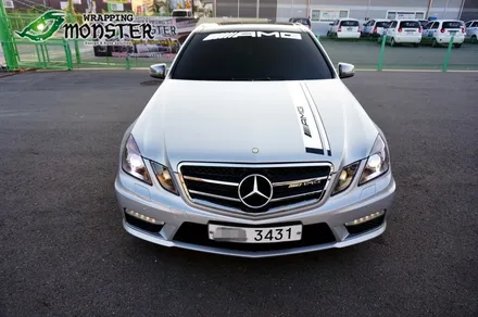 [전체랩핑] 벤츠 E63amg 사틴실버 전체랩핑&크롬+무광블랙 데칼 시공~!! 고급진 드레그 머신으로 재탄생하다!! / 청주 내덕동