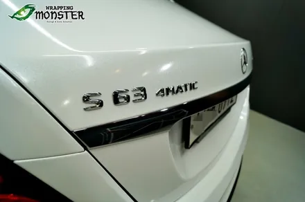 왕좌의 새로운 귀환!벤츠 S63AMG 다이아몬드 펄 화이트 전체랩핑 시공~!!수입차 전체랩핑은 랩핑몬스터에서~! / 청주 내덕동