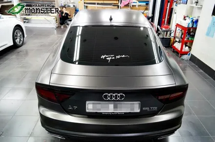난 특별하니까~~!아우디 A7 55TDI 사틴네로 전체랩핑&라이트 스모그 필름 풀시공~ / 청주 내덕동
