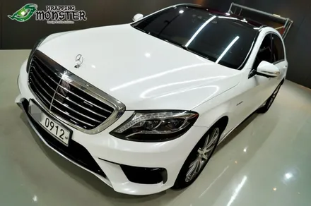 왕좌의 새로운 귀환!벤츠 S63AMG 다이아몬드 펄 화이트 전체랩핑 시공~!!수입차 전체랩핑은 랩핑몬스터에서~! / 청주 내덕동