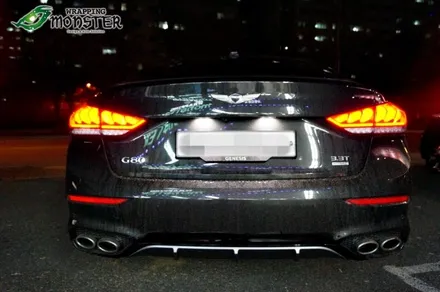 디퓨져라인이 생겼다!제네시스 G80스포츠 디퓨져 무광실버 랩핑~~ / 청주 내덕동