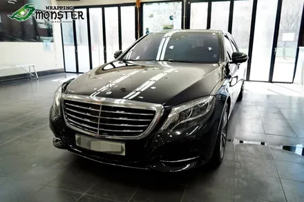 강렬한 빛의 향연~!벤츠 뉴 S500 다이아몬드 화이트 전체랩핑 시공~ / 청주 내덕동