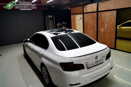 썩은 루프를 버리고 새로운 루프를 씌워주다~BMW 520d 유광블랙 루프스킨 재시공~ / 청주 내덕동