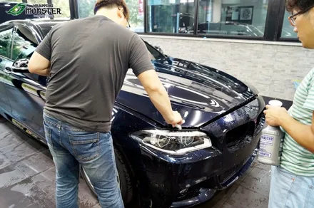 신차 PPF 작업은 역시 랩핑몬스터~!!!BMW 528i 본넷+앞범퍼+생활보호페키지 저황변PPF &사이드미러 카본&실내 브러쉬 스틸랩핑~ / 청주 내덕동