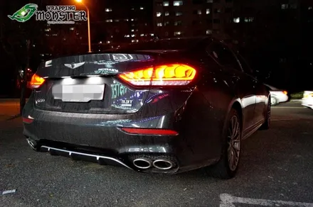 디퓨져라인이 생겼다!제네시스 G80스포츠 디퓨져 무광실버 랩핑~~ / 청주 내덕동