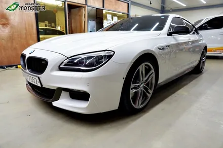[부분랩핑] BMW 640d 프론트&사이드스커트 리얼카본 랩핑+헤드램프PPF 시공~!! / 청주 내덕동