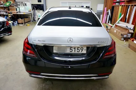 [부분랩핑] 벤츠 S500 마이바흐 st 투톤랩핑 시공~!!드레스업 랩핑작업도 랩핑몬스터 애드컴퍼니!! / 청주 내덕동