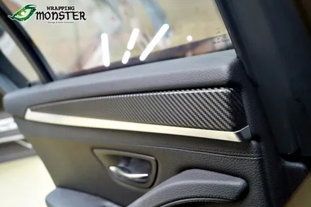 [실내랩핑] BMW 520d 사이드미러 & 실내트림 3d카본 랩핑~~ / 청주 내덕동