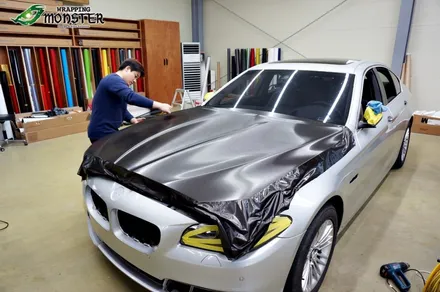 [전체랩핑] BMW 520d 브러쉬 블랙 전체랩핑+그릴 3색 랩핑 시공~!수입차 전체랩핑도 역시 랩핑몬스터~ / 청주 내덕동