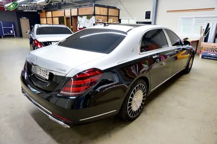 [부분랩핑] 벤츠 S500 마이바흐 st 투톤랩핑 시공~!!드레스업 랩핑작업도 랩핑몬스터 애드컴퍼니!! / 청주 내덕동