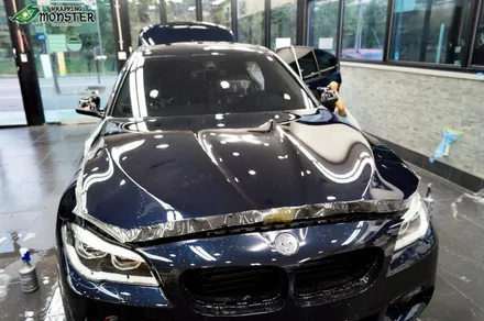 신차 PPF 작업은 역시 랩핑몬스터~!!!BMW 528i 본넷+앞범퍼+생활보호페키지 저황변PPF &사이드미러 카본&실내 브러쉬 스틸랩핑~ / 청주 내덕동