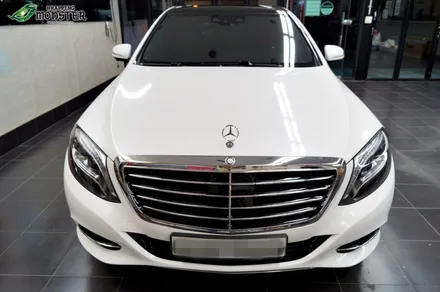 묵직한 벤츠의 가벼운 변신~!!벤츠 S400 다이아몬드 펄 화이트 전체랩핑시공~! / 청주 내덕동