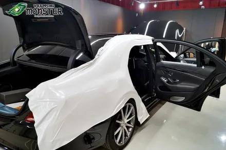왕좌의 새로운 귀환!벤츠 S63AMG 다이아몬드 펄 화이트 전체랩핑 시공~!!수입차 전체랩핑은 랩핑몬스터에서~! / 청주 내덕동