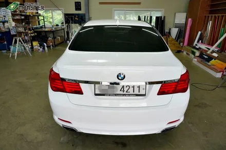 [전체랩핑] BMW 740i 유광화이트 전체랩핑 시공~!!풀랩핑도 역시 랩핑몬스터~!! / 청주 내덕동