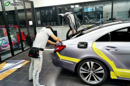 폭풍간지란 이런거쥬~벤츠 CLS 350d 사틴차콜크롬 전체랩핑~! / 청주 내덕동