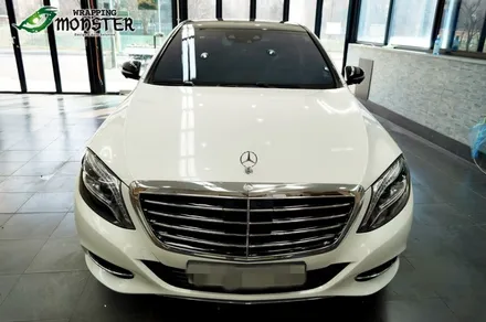 강렬한 빛의 향연~!벤츠 뉴 S500 다이아몬드 화이트 전체랩핑 시공~ / 청주 내덕동