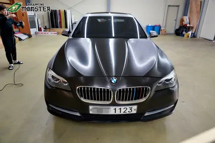 [전체랩핑] BMW 520d 브러쉬 블랙 전체랩핑+그릴 3색 랩핑 시공~!수입차 전체랩핑도 역시 랩핑몬스터~ / 청주 내덕동
