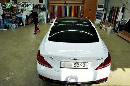 [루프스킨] 제네시스 G70 탑폴리에 루프스킨 시공~!!고광택 하이그로시 루프스킨 필름의 최강!! / 청주 내덕동