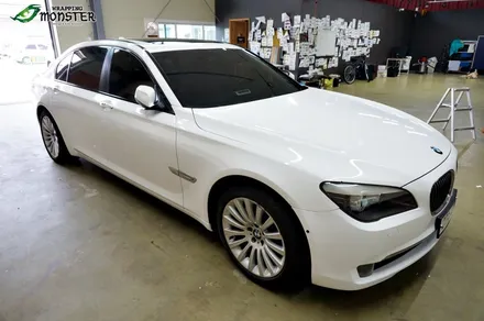 [전체랩핑] BMW 740i 유광화이트 전체랩핑 시공~!!풀랩핑도 역시 랩핑몬스터~!! / 청주 내덕동
