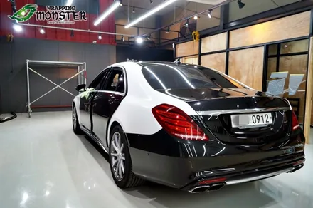왕좌의 새로운 귀환!벤츠 S63AMG 다이아몬드 펄 화이트 전체랩핑 시공~!!수입차 전체랩핑은 랩핑몬스터에서~! / 청주 내덕동