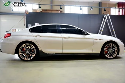 [부분랩핑] BMW 640d 프론트&사이드스커트 리얼카본 랩핑+헤드램프PPF 시공~!! / 청주 내덕동