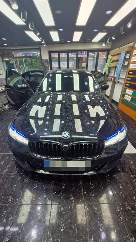 인천  블락포디 스카이 블루 반사썬팅  BMW5시리즈  재시공