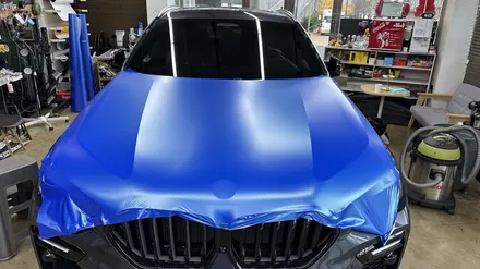 BMW X6 랩핑제거 및 전체랩핑 시공 (사틴웨이브블루) 대구 챈스커스텀 / 대구 북구 침산동
