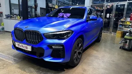 BMW X6 랩핑제거 및 전체랩핑 시공 (사틴웨이브블루) 대구 챈스커스텀 / 대구 북구 침산동