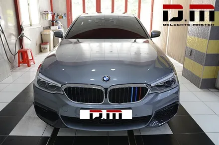 [디엠][대구랩핑전문] bmw 5시리즈 g30 루프스킨 + 사이드미러 부분랩핑(포인트랩핑) + 실내랩핑 (실내 카본랩핑) / 대구 수성구
