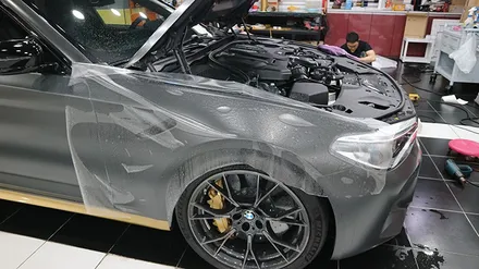 [대구자동차멀티샵/대구유리막코팅/대구랩핑/대구ppf/ BMW M5 프론트패키지/부분랩핑 시공] / 대구 수성구