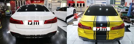 [디엠][자동차멀티샵][대구랩핑전문] bmw 5시리즈 520d 전체랩핑,부분랩핑 (사이드미러-리얼카본랩핑,무광카본-부분랩핑,데칼-바이퍼라인) 시공 / 대구 수성구