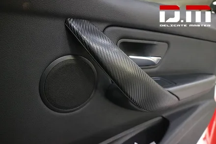[디엠][자동차멀티샵][대구랩핑전문] bmw 3시리즈 //실내랩핑//부분랩핑//루프스킨//사이드미러, 카본블랙무광 랩핑 시공 / 대구 수성구