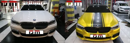 [디엠][자동차멀티샵][대구랩핑전문] bmw 5시리즈 520d 전체랩핑,부분랩핑 (사이드미러-리얼카본랩핑,무광카본-부분랩핑,데칼-바이퍼라인) 시공 / 대구 수성구