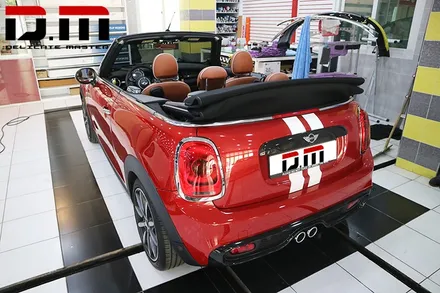[디엠][자동차멀티샵][대구랩핑전문] bmw 미니쿠페 부분랩핑, 라인데칼, ppf보호필름 부분시공 / 대구 수성구