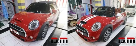 [디엠][자동차멀티샵][대구랩핑전문] bmw 미니쿠페 부분랩핑, 라인데칼, ppf보호필름 부분시공 / 대구 수성구