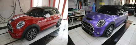 [디엠][자동차멀티샵][대구랩핑전문] bmw 미니쿠페 무광 전체랩핑(Satin)/사이드미러 부분랩핑 시공 / 대구 수성구