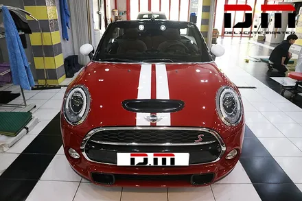 [디엠][자동차멀티샵][대구랩핑전문] bmw 미니쿠페 부분랩핑, 라인데칼, ppf보호필름 부분시공 / 대구 수성구