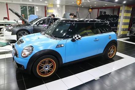 [디엠][자동차멀티샵][대구랩핑전문] BMW 미니쿠퍼 랩핑지 제거후 전체랩핑 재시공 /부분랩핑(포인트랩핑) / 대구 수성구