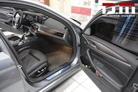 [디엠][대구랩핑전문] bmw 5시리즈 g30 루프스킨 + 사이드미러 부분랩핑(포인트랩핑) + 실내랩핑 (실내 카본랩핑) / 대구 수성구