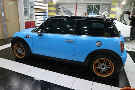 [디엠][자동차멀티샵][대구랩핑전문] BMW 미니쿠퍼 랩핑지 제거후 전체랩핑 재시공 /부분랩핑(포인트랩핑) / 대구 수성구