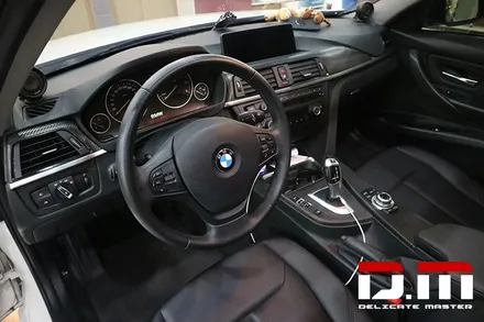 [디엠][자동차멀티샵][대구랩핑전문] bmw 3시리즈 //실내랩핑//부분랩핑//루프스킨//사이드미러, 카본블랙무광 랩핑 시공 / 대구 수성구