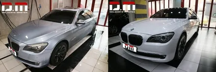 [디엠][자동차멀티샵][대구랩핑전문] bmw 7시리즈 전체랩핑 + 루프스킨(블랙유광) + 부분랩핑(디퓨저 포인트랩핑) 시공 / 대구 수성구