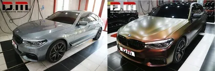 [디엠][자동차멀티샵][대구랩핑전문] BMW 5시리즈 G30 3M 카멜레온 필름 전체랩핑 + 무광카본 부분랩핑 시공 / 대구 수성구